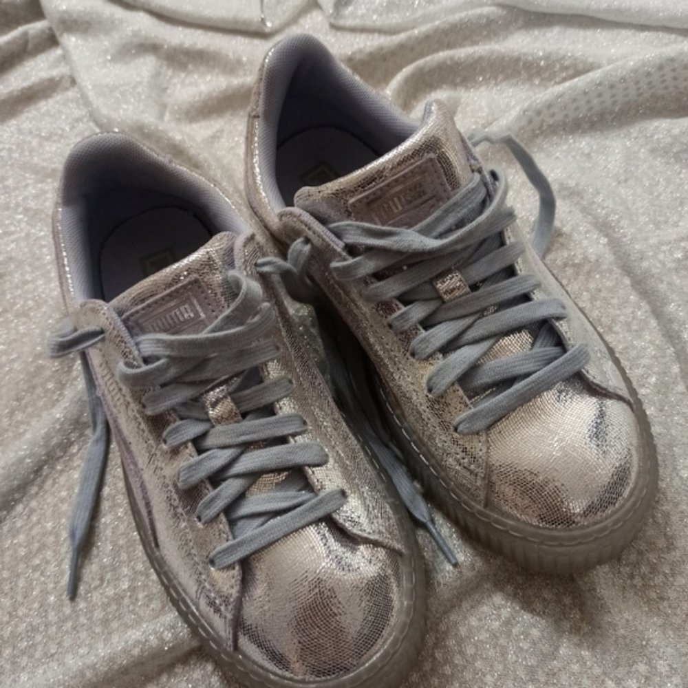 Puma Metallic Basket Platform Sneakers